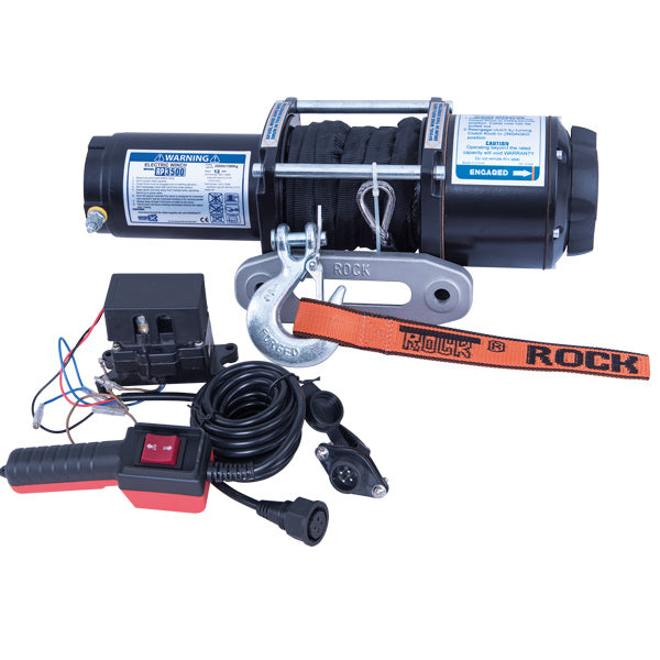Rock RP3500 el-trailerwinsch 12 Vdc 3,1HK (2,3Kw) 1589kg m/lina