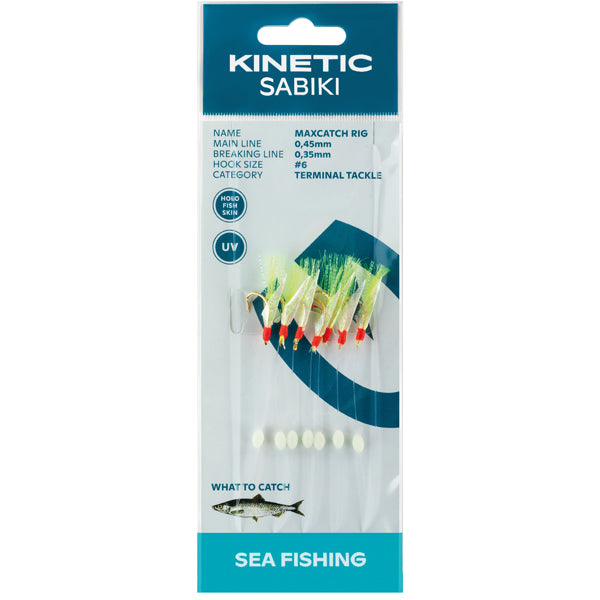 Kinetisk Sabiki silltafs MaxCatch, Fishskin/gul