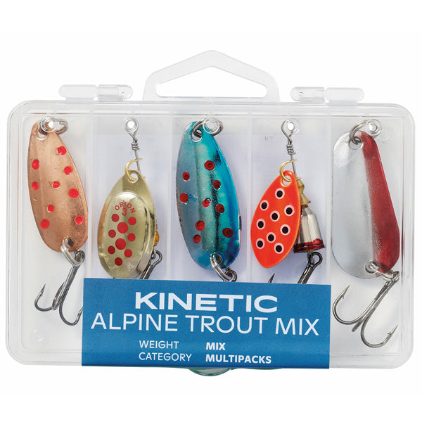 Kinetic fiskedrag Alpine Trout mix 5 stk.