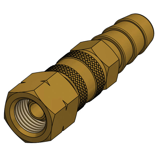 Snabbkoppling gasol, 1/4" gänga - Ø10mm slangstos