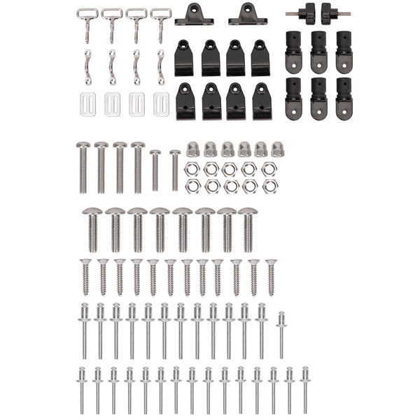 Bimini top monteringsdelar, skruvar & plast beslag t/1 Bimini