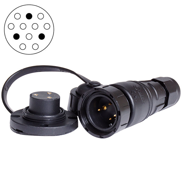 Quick däckkontakt 3-polig guld 10 Amp