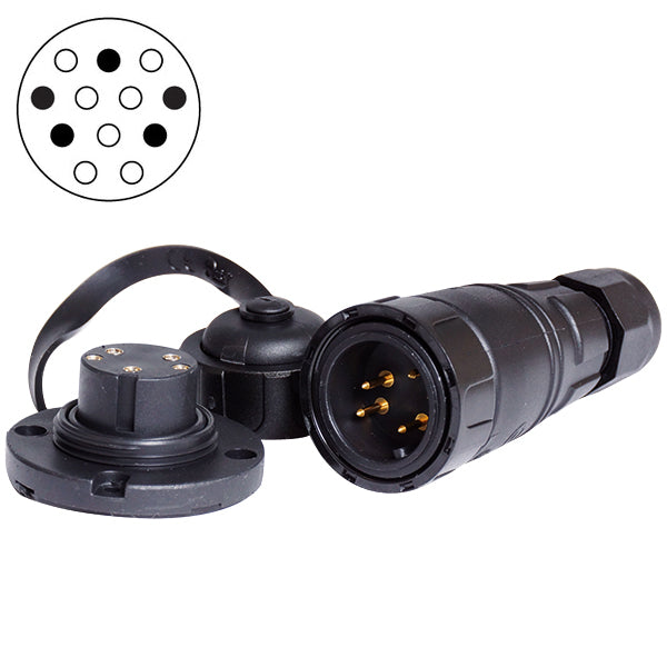 Quick däckkontakt 5-polig guld 10 Amp