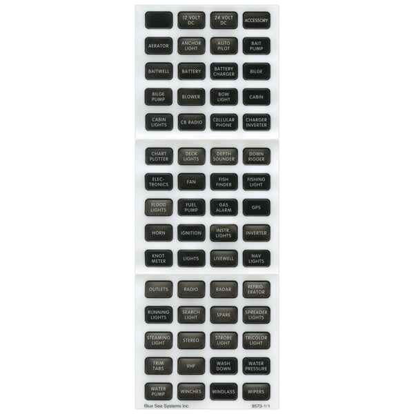 Blue Sea Systems Contura etikett-kit svart