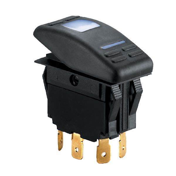 Kontakt 3-polig med LED on - off 12 V max 15a