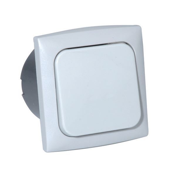 Brytare enstaka 220 V för inbyggnad komplett grå