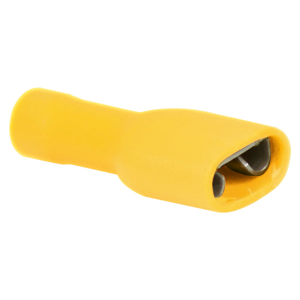 Flatstiftskontakt hona isolerade gul 6,4x0,8 mm 10 st