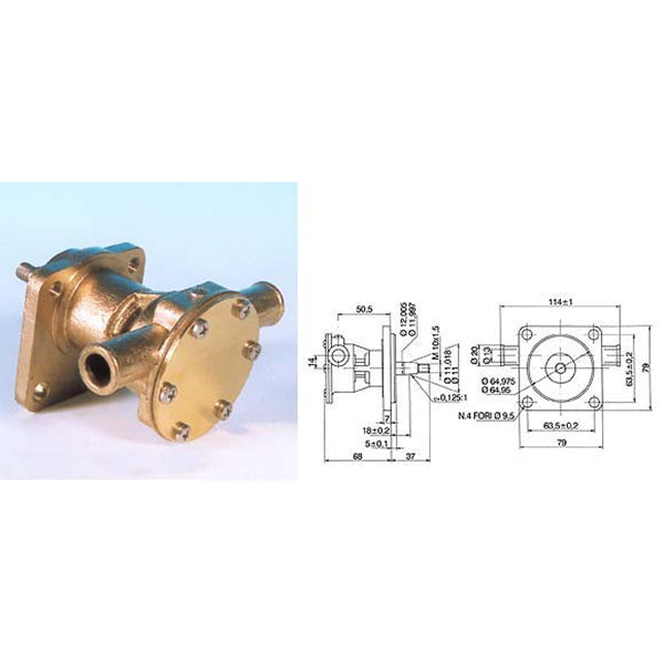 Kylvattenpump för motor st 123