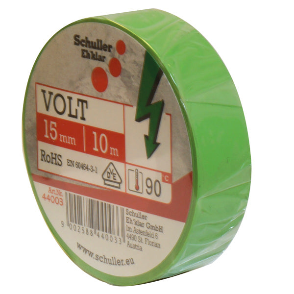 Isoleringsband 15 mm x 10 meter grön