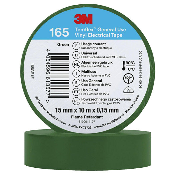 3M isolerband 165 grön 15 mm x 10m