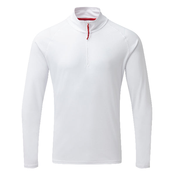 Gill UV009 Men's UV Långärmad Zip T-shirt Vit