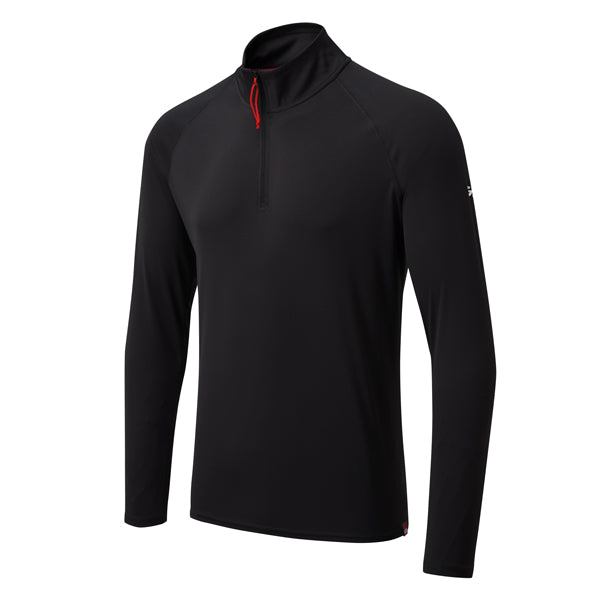 Gill UV009 Men's UV Långärmad Zip T-shirt Svart